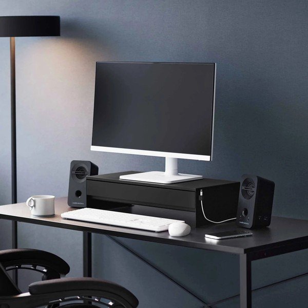 Supporto per monitor nero in metallo Tower – YAMAZAKI-image-1