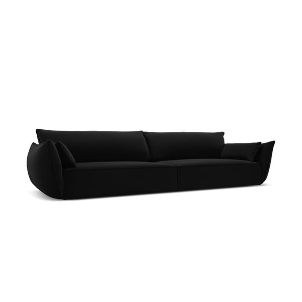 Divano nero con rivestimento in velluto 248 cm Vanda – Mazzini Sofas-image-2