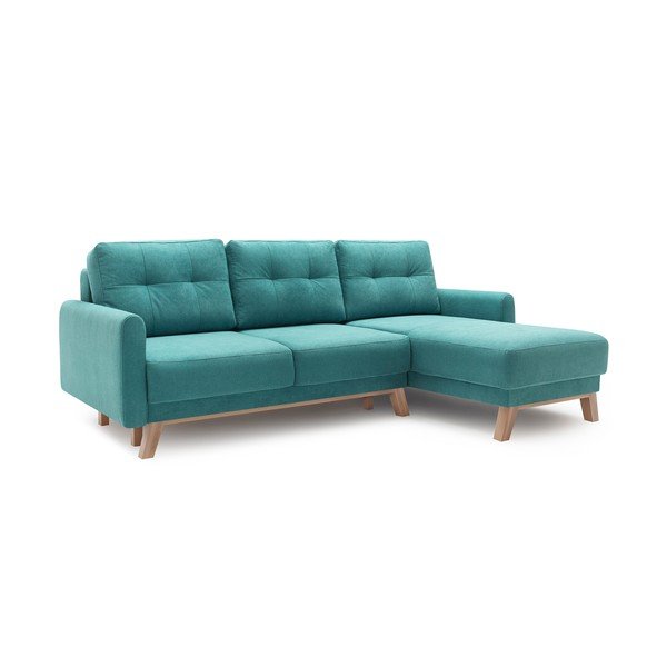(Qualità II.) Divano letto turchese Balio, angolo destro - Bobochic Paris-image-3