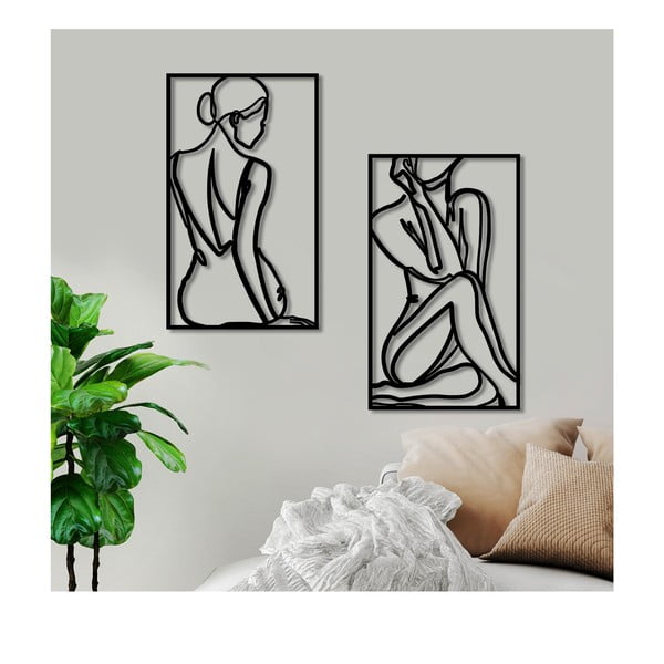 Decorazione murale in metallo 42x70 cm Minimalist Female - Wallity-image-1