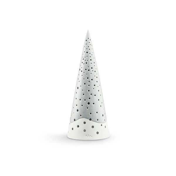Portacandele natalizio grigio in bone china Nobili, altezza 30 cm - Kähler Design