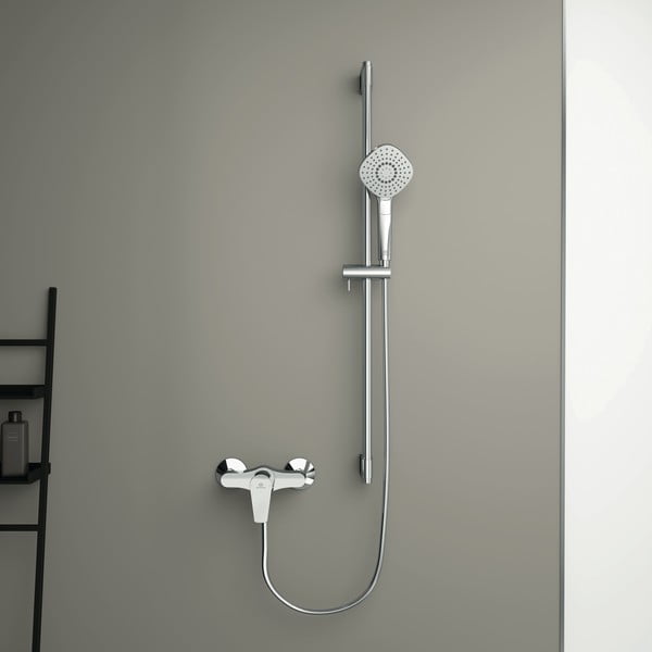 Rubinetto per doccia argentato effetto lucido  a muro Cerafine D - Ideal Standard-image-3