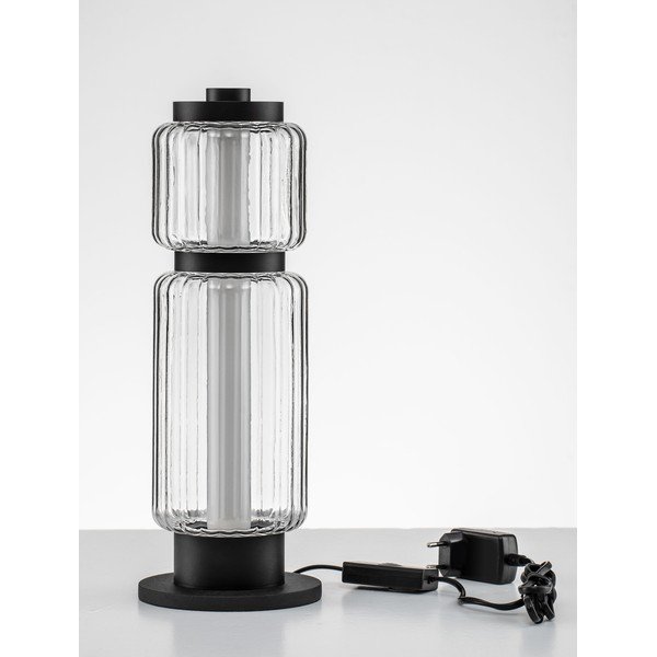 Lampada da tavolo LED nera opaca in vetro (altezza totale 39 cm) Liesa – Nova Luce-image-4