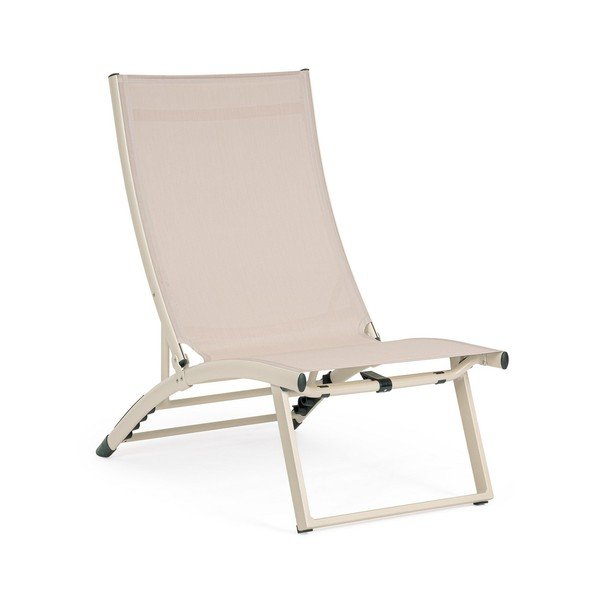 Sdraio da giardino beige in metallo regolabile/pieghevole Taylor – Bizzotto