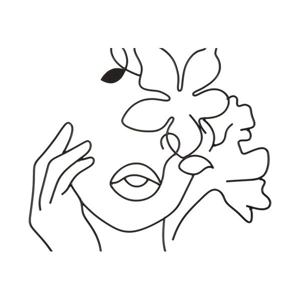 Decorazione murale in metallo 60x80 cm Woman with Flowers - Mauro Ferretti-image-2