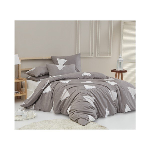 Lenzuolo matrimoniale in cotone Ranforce Bubu Grey, 200 x 220 cm - Mijolnir