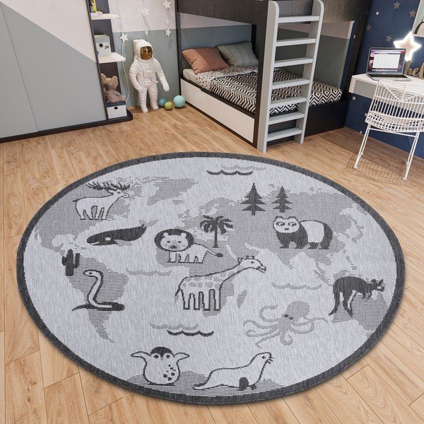 Tappeto rotondo grigio ø 120 cm Animal World - Hanse Home-image-2