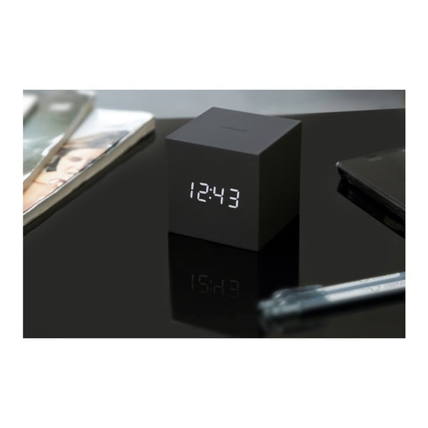 Sveglia a LED nera Cubo gravitazionale Gravity Cube Click - Gingko-image-1