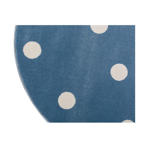 Tappeto rotondo blu a pois Blu, ø 100 cm - KICOTI-image-3