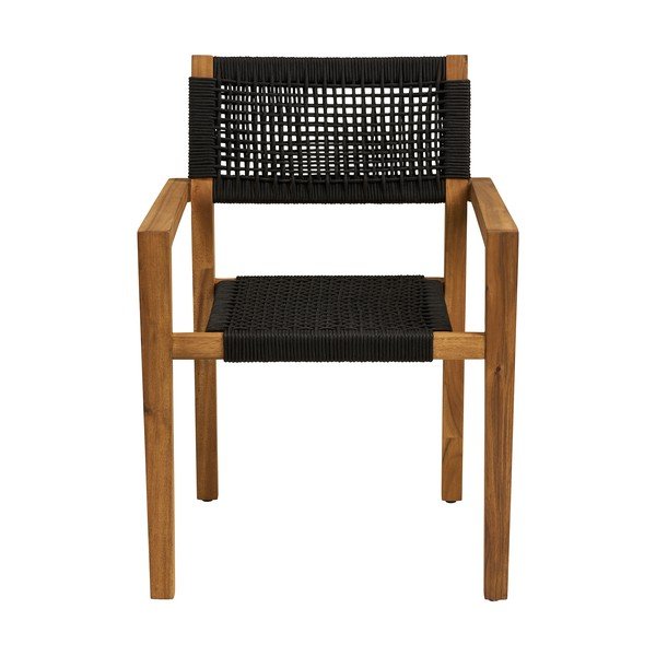 Sedia da esterno nera in legno massiccio Anzio – House Nordic-image-2