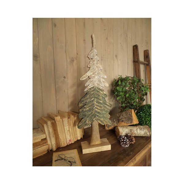 Sada 2 dekorativních stromků z mangového dřeva Orchidea Milano Pine Trees, výška 73 cm