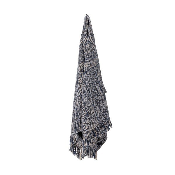 Coperta blu in misto cotone 130x160 cm Bresso – Bloomingville-image-3