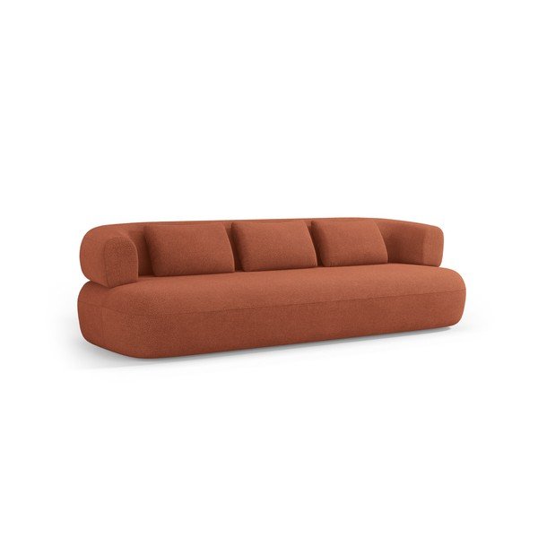 Divano color terracotta con rivestimento in bouclé 200 cm Jenny – Micadoni 