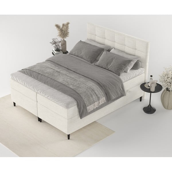 Letto boxspring crema con contenitore 180x200 cm Urbaneo - Maison de Rêve-image-3