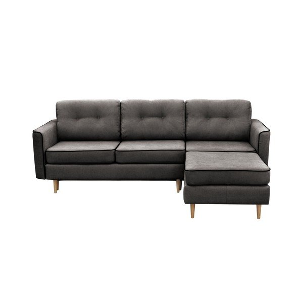 Divano letto grigio scuro con gambe chiare Ladybird, angolo destro - Mazzini Sofas