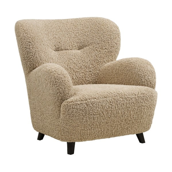 Poltrona marrone chiaro con rivestimento in bouclé Lunaro – House Nordic