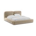 Letto matrimoniale imbottito beige con contenitore con rete inclusa 200x200 cm Martina – Micadoni 