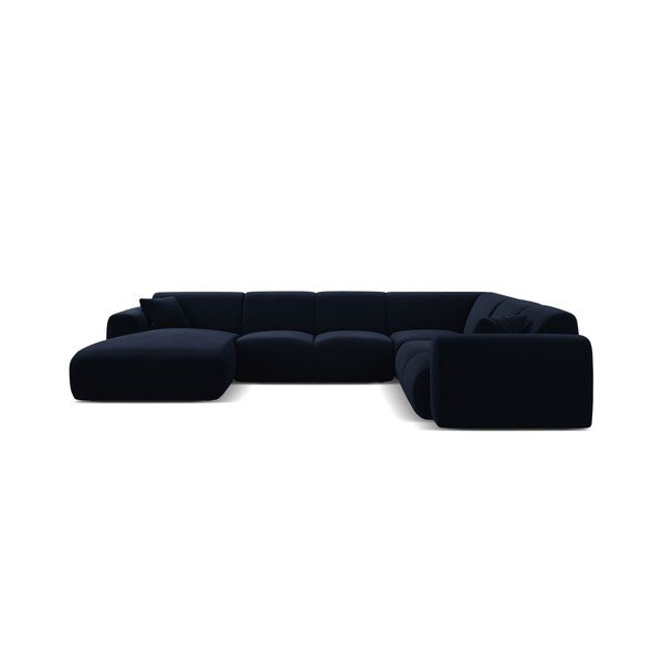 Divano angolare blu (a U) con rivestimento in velluto Molino – Micadoni -image-1