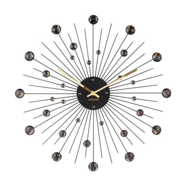 Orologio nero, ø 50 cm Sunburst - Karlsson