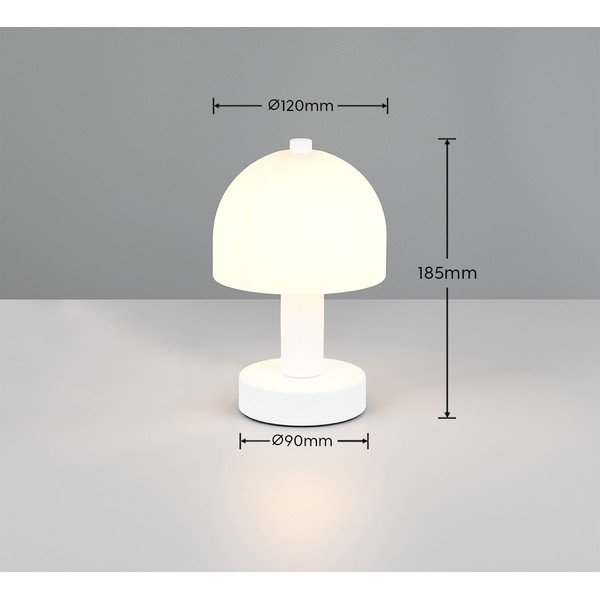 Lampada da tavolo bianca con paralume in vetro (altezza totale 19 cm) Glenn – Reality-image-4
