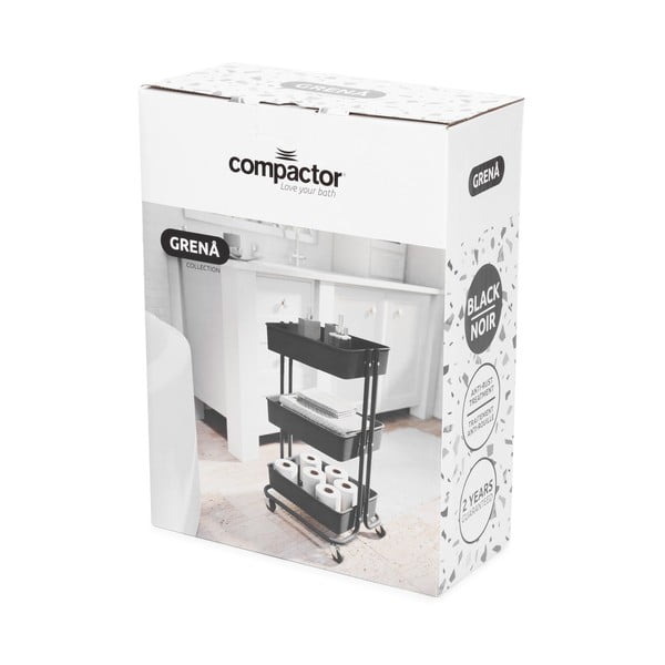 Scaffale mobile in plastica nera 43x36 cm Grena - Compactor-image-4