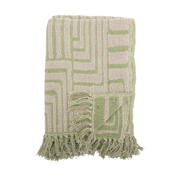 Coperta verde in misto cotone 130x155 cm Velva – Bloomingville