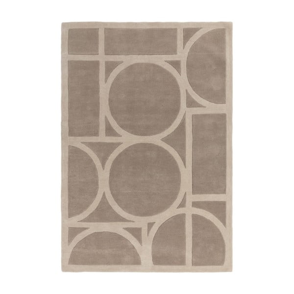 Tappeto di lana marrone chiaro 160x230 cm Metro Taupe - Asiatic Carpets