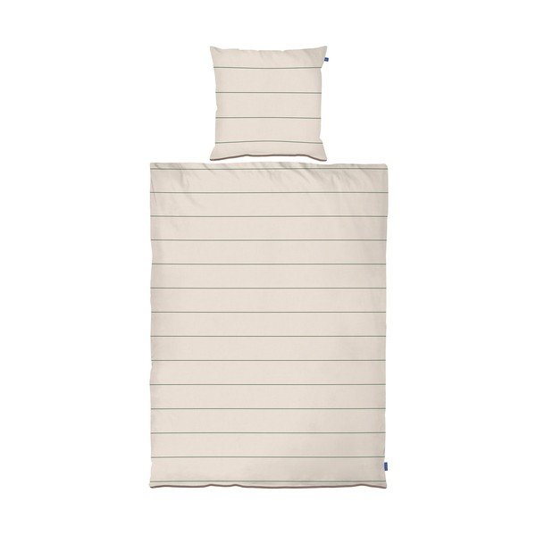 Set copripiumino e federa beige in raso di cotone per letto singolo 140x200 cm Align – Mette Ditmer Denmark