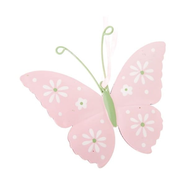 Set di 2 decorazioni da appendere Butterfly in metallo rosa - Dakls