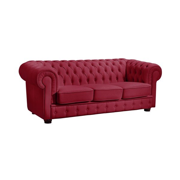 Divano in pelle rossa Bridgeport, 200 cm - Max Winzer