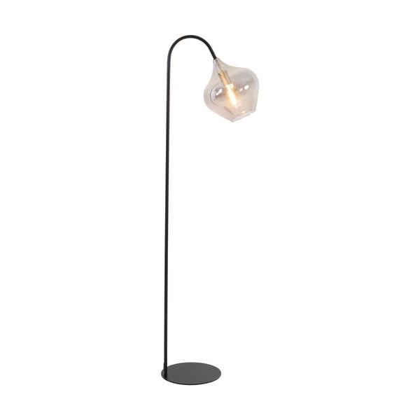 Lampada da terra nera (altezza 160 cm) Rakel - Light & Living