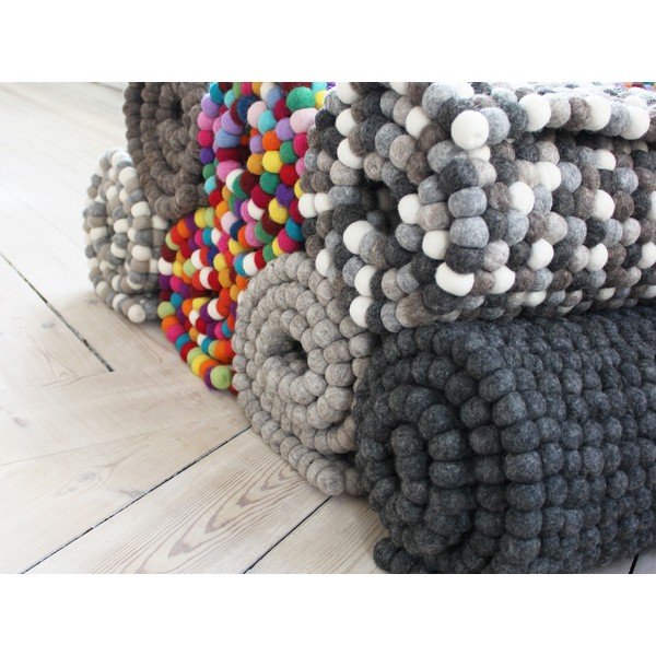 Tappeto in lana a palline antracite, 120 x 180 cm Ball Rugs - Wooldot-image-2