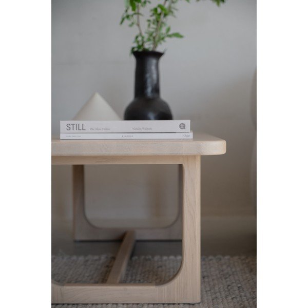 Tavolino da salotto colore naturale chiaro con piano effetto rovere 50x103 cm Driscoll – Rowico-image-2