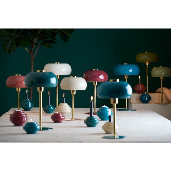 Lampada da tavolo bordeaux con paralume in metallo (altezza 40 cm) Surin - Light & Living-image-1