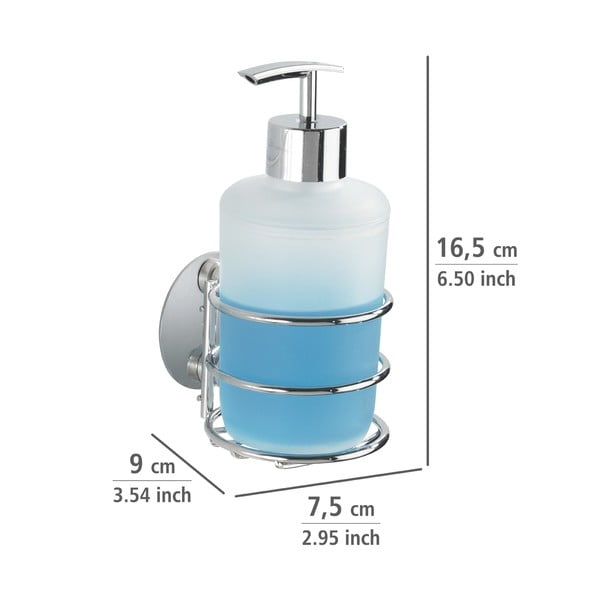 Set di accessori da bagno autoportanti in acciaio inox grigio Turbo-Loc - Wenko-image-3