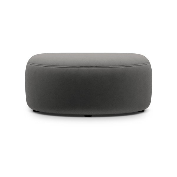 Poggiapiedi grigio scuro con rivestimento in velluto Kate – Micadoni -image-1