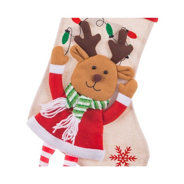 Calza natalizia in tessuto Reindeer – Casa Selección-image-1
