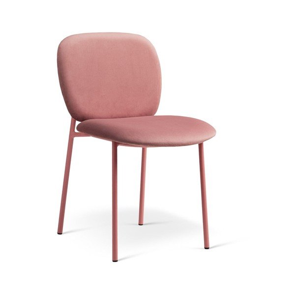 Sedia da pranzo rosa imbottito impilabile Lea – Micadoni 
