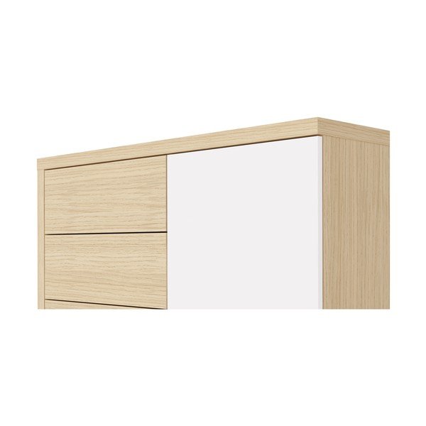 Armadio basso bianco in rovere 113x113 cm Hugo - TemaHome-image-1