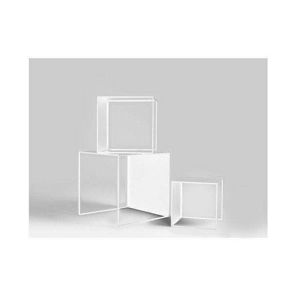 Set di 3 tavolini bianchi da parete a forma di 2 pezzi - CustomForm-image-1