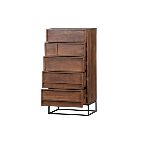 Cassettiera in legno di mango marrone con 5 cassetti Forrest - WOOOD-image-3