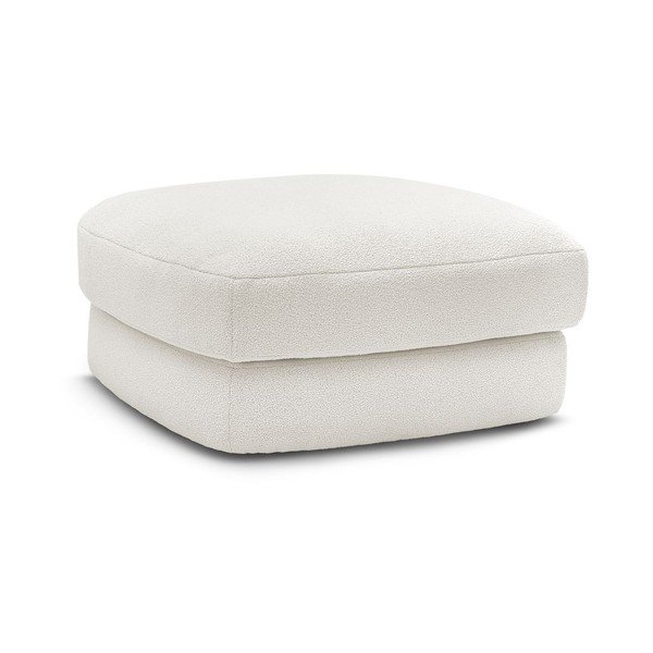 Poggiapiedi bianco con rivestimento in bouclé Leonore – Bobochic Paris