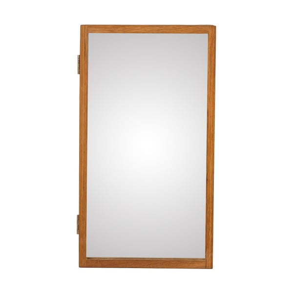 Specchio da parete con portachiavi Uno in rovere massiccio, 25 x 45 cm - Canett