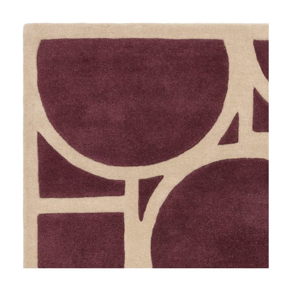 Tappeto in lana marrone scuro 200x290 cm Metro Plum - Asiatic Carpets-image-1
