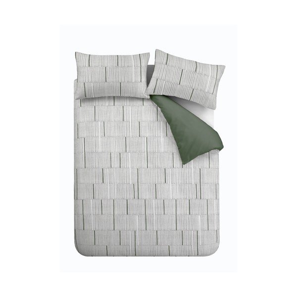 Biancheria da letto singola in cotone grigio-verde 135x200 cm Camden Stripe - Content by Terence Conran-image-2