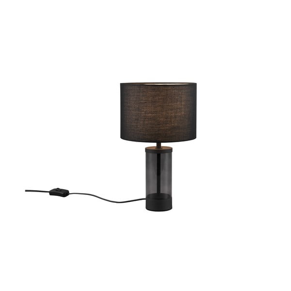 Lampada da tavolo nera con paralume in tessuto (altezza 33,5 cm) Grazia - Trio-image-1