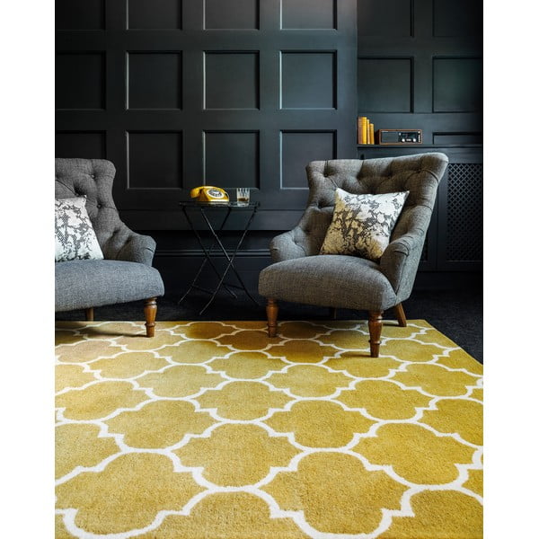 Tappeto in lana giallo ocra tessuto a mano 160x230 cm Albany - Asiatic Carpets-image-1