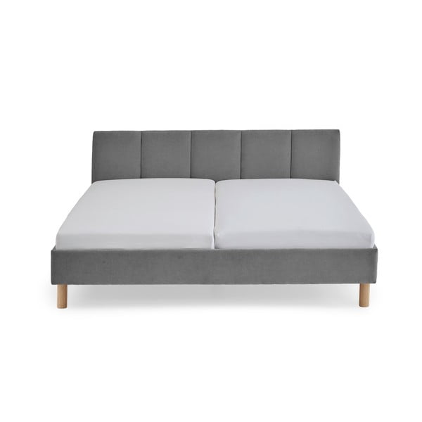 Letto matrimoniale imbottito grigio rete non inclusa 180x200 cm Joker – Meise Möbel-image-3