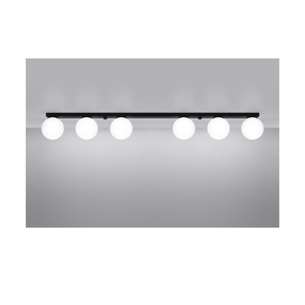 Plafoniera nera con paralume in vetro ø 12 cm Umerta – Sollux-image-2