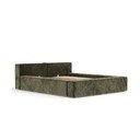 Letto matrimoniale imbottito verde scuro con contenitore e rete inclusi 180x200 cm Voliera – Maison de Rêve